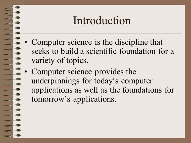 Introduction to Computer Science